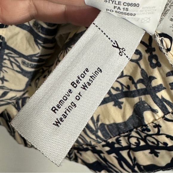 Crewcuts by J. Crew sz 8 girl's dress, cream/black horse pattern, cotton - Picture 8 of 12